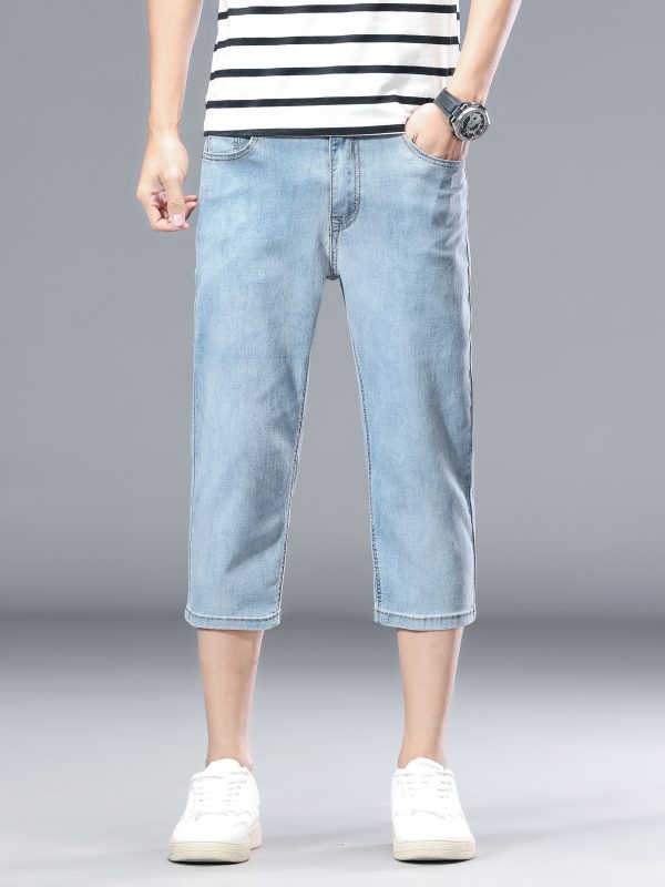 894  Men's 10.8 OZ Stretch Slim Fit Denim 7/10 Length Capris Jeans