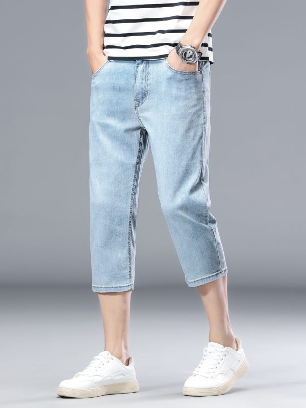 894  Men's 10.8 OZ Stretch Slim Fit Denim 7/10 Length Capris Jeans