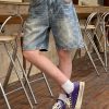 6553 Men's Summer 12.7 oz Lyocell Baggy All‑Over Printing Denim Shorts