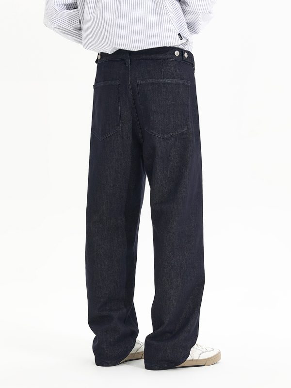 1790215908525714.jpg DK3057 Men's 12 OZ Dark Blue Black Raw Denim Relaxed Straight Jeans