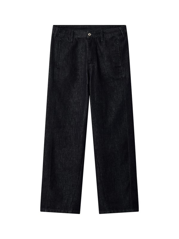 1790215949636469.jpg DK3057 Men's 12 OZ Dark Blue Black Raw Denim Relaxed Straight Jeans