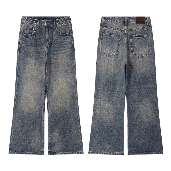 1790220815797081.jpg DL3100 Men's 13.2 OZ Distressed Vintage Wash Bootcut Jeans