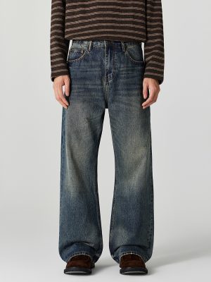 1790220819252543.jpg DL3100 Men's 13.2 OZ Distressed Vintage Wash Bootcut Jeans