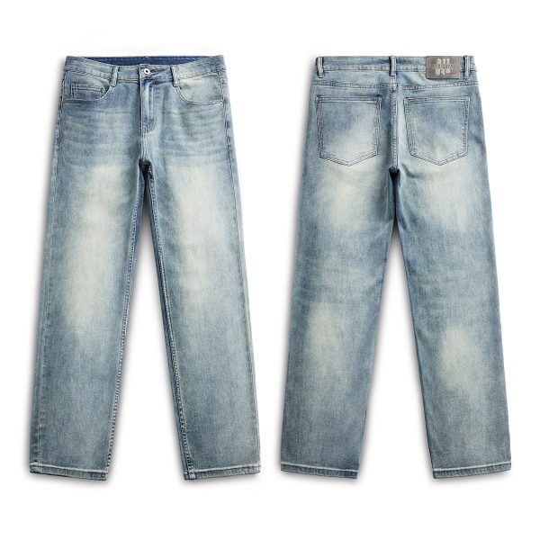 1790235041339899.jpg DZ2017 Men's 11.8 OZ Light Vintage Faded Wash Regular Straight Jeans