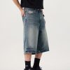 7033  Men's 11.8 OZ Baggy Wide Leg 7/10 Length Denim Capris Jeans