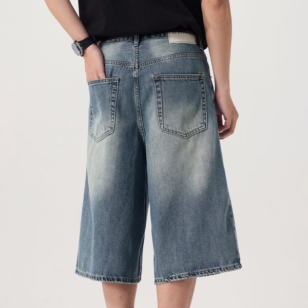 7033  Men's 11.8 OZ Baggy Wide Leg 7/10 Length Denim Capris Jeans
