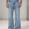 T-GJ019  Men's 13.5 OZ High Rise Light Stone Wash Flare Jeans