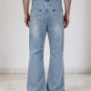 T-GJ019  Men's 13.5 OZ High Rise Light Stone Wash Flare Jeans
