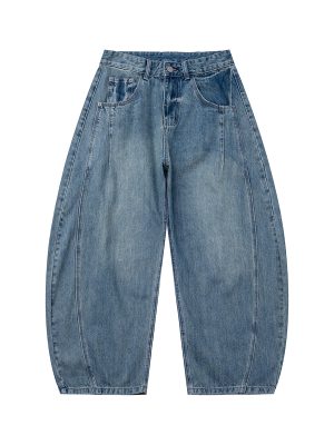 PL2268  Men's 12.8 OZ Vintage Light Wash Baggy Balloon Jeans