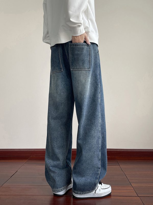 LL693R1  Men's 11 OZ Elastic Waist Winter Fox Fleece Lined Jeans