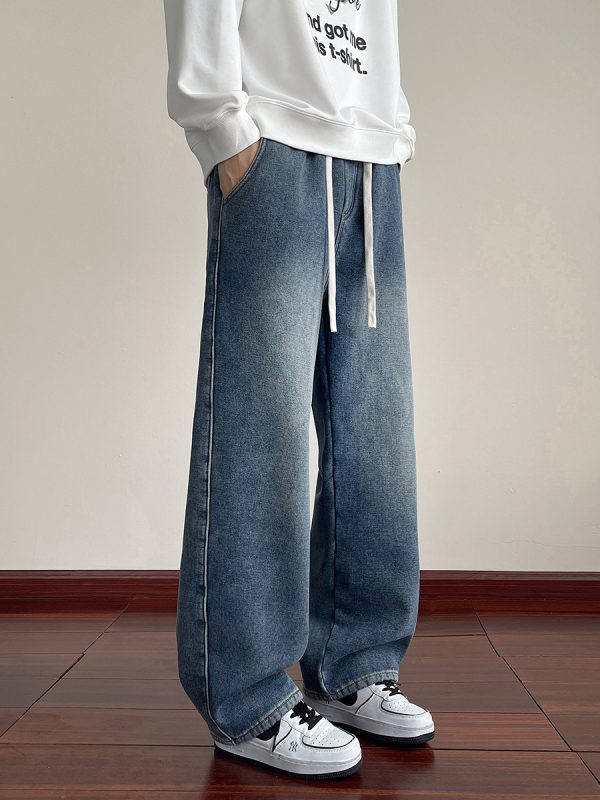 LL693R1  Men's 11 OZ Elastic Waist Winter Fox Fleece Lined Jeans