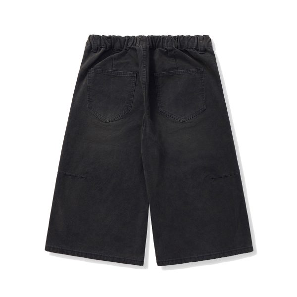 721  Men's Dyed Back‑half Elastic Waistband 8/10 Length Cropped Jeans